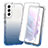 Samsung Galaxy S21 5G用前面と背面 360度 フルカバー 極薄ソフトケース シリコンケース 耐衝撃 全面保護 バンパー 勾配色 透明 サムスン ネイビー