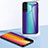 Samsung Galaxy S21 5G用ハイブリットバンパーケース プラスチック 鏡面 虹 グラデーション 勾配色 カバー M01 サムスン 