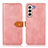 Samsung Galaxy S21 FE 5G用手帳型 レザーケース スタンド カバー N07P サムスン ピンク