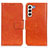 Samsung Galaxy S21 Plus 5G用手帳型 レザーケース スタンド カバー N05P サムスン オレンジ