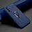 Samsung Galaxy S21 Plus 5G用シリコンケース ソフトタッチラバー レザー柄 アンド指輪 マグネット式 S02 サムスン ネイビー