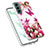 Samsung Galaxy S21 Plus 5G用シリコンケース ソフトタッチラバー バタフライ パターン カバー Y07B サムスン レッド