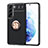 Samsung Galaxy S21 Plus 5G用極薄ソフトケース シリコンケース 耐衝撃 全面保護 アンド指輪 マグネット式 バンパー A03 サムスン ゴールド・ブラック