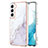 Samsung Galaxy S21 Plus 5G用シリコンケース ソフトタッチラバー バタフライ パターン カバー Y11B サムスン ホワイト