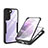 Samsung Galaxy S21 Plus 5G用360度 フルカバー ハイブリットバンパーケース クリア透明 プラスチック カバー サムスン ブラック