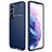 Samsung Galaxy S21 Plus 5G用シリコンケース ソフトタッチラバー ツイル カバー サムスン ネイビー