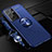 Samsung Galaxy S21 Ultra 5G用極薄ソフトケース シリコンケース 耐衝撃 全面保護 アンド指輪 マグネット式 バンパー A05 サムスン ネイビー