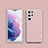Samsung Galaxy S21 Ultra 5G用シリコンケース ソフトタッチラバー レザー柄 カバー S04 サムスン ピンク