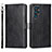 Samsung Galaxy S21 Ultra 5G用手帳型 レザーケース スタンド カバー D09T サムスン ブラック
