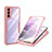 Samsung Galaxy S22 5G用360度 フルカバー ハイブリットバンパーケース クリア透明 プラスチック カバー サムスン ピンク