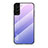 Samsung Galaxy S22 Plus 5G用ハイブリットバンパーケース プラスチック 鏡面 虹 グラデーション 勾配色 カバー M02 サムスン ラベンダー