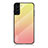 Samsung Galaxy S22 Plus 5G用ハイブリットバンパーケース プラスチック 鏡面 虹 グラデーション 勾配色 カバー M02 サムスン オレンジ