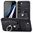 Samsung Galaxy S22 Plus 5G用シリコンケース ソフトタッチラバー レザー柄 カバー SD5 サムスン ブラック