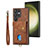 Samsung Galaxy S22 Ultra 5G用シリコンケース ソフトタッチラバー レザー柄 カバー SD2 サムスン ブラウン