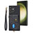 Samsung Galaxy S22 Ultra 5G用シリコンケース ソフトタッチラバー レザー柄 カバー SD2 サムスン ブラック