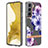 Samsung Galaxy S23 5G用シリコンケース ソフトタッチラバー バタフライ パターン カバー Y12B サムスン パープル