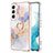 Samsung Galaxy S23 5G用シリコンケース ソフトタッチラバー バタフライ パターン カバー Y15B サムスン ピンク