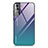 Samsung Galaxy S23 5G用ハイブリットバンパーケース プラスチック 鏡面 虹 グラデーション 勾配色 カバー サムスン パープル