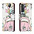 Samsung Galaxy S23 5G用手帳型 レザーケース スタンド パターン カバー H02X サムスン ピンク