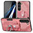 Samsung Galaxy S23 5G用シリコンケース ソフトタッチラバー レザー柄 カバー SD5 サムスン ピンク