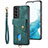 Samsung Galaxy S23 5G用シリコンケース ソフトタッチラバー レザー柄 カバー SD2 サムスン グリーン