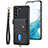 Samsung Galaxy S23 5G用シリコンケース ソフトタッチラバー レザー柄 カバー SD2 サムスン ブラック