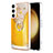 Samsung Galaxy S23 5G用シリコンケース ソフトタッチラバー バタフライ パターン カバー アンド指輪 YB2 サムスン イエロー