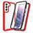 Samsung Galaxy S23 Plus 5G用360度 フルカバー ハイブリットバンパーケース クリア透明 プラスチック カバー M01 サムスン レッド