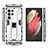 Samsung Galaxy S23 Ultra 5G用ハイブリットバンパーケース スタンド プラスチック 兼シリコーン カバー マグネット式 A03 サムスン ホワイト