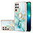 Samsung Galaxy S23 Ultra 5G用シリコンケース ソフトタッチラバー バタフライ パターン カバー Y16B サムスン グリーン