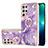 Samsung Galaxy S23 Ultra 5G用シリコンケース ソフトタッチラバー バタフライ パターン カバー Y16B サムスン パープル