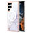 Samsung Galaxy S23 Ultra 5G用シリコンケース ソフトタッチラバー バタフライ パターン カバー Mag-Safe 磁気 Magnetic サムスン ホワイト