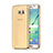 Samsung Galaxy S6 Edge SM-G925用極薄ソフトケース シリコンケース 耐衝撃 全面保護 クリア透明 サムスン ゴールド