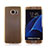 Samsung Galaxy S7 Edge G935F用ソフトケース フルカバー クリア透明 フリップ サムスン ゴールド