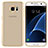 Samsung Galaxy S7 Edge G935F用極薄ソフトケース シリコンケース 耐衝撃 全面保護 クリア透明 T07 サムスン ゴールド