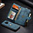 Samsung Galaxy S9用手帳型 レザーケース スタンド カバー T01 サムスン ブルー