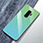 Samsung Galaxy S9 Plus用ハイブリットバンパーケース プラスチック 鏡面 虹 グラデーション 勾配色 カバー M01 サムスン グリーン