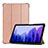 Samsung Galaxy Tab A7 4G 10.4 SM-T505用手帳型 レザーケース スタンド カバー L01 サムスン ローズゴールド