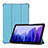 Samsung Galaxy Tab A7 4G 10.4 SM-T505用手帳型 レザーケース スタンド カバー L01 サムスン ブルー