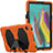 Samsung Galaxy Tab S5e 4G 10.5 SM-T725用ハイブリットバンパーケース スタンド プラスチック 兼シリコーン カバー A02 サムスン オレンジ