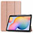 Samsung Galaxy Tab S6 Lite 4G 10.4 SM-P615用手帳型 レザーケース スタンド カバー L02 サムスン ローズゴールド