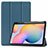 Samsung Galaxy Tab S6 Lite 4G 10.4 SM-P615用手帳型 レザーケース スタンド カバー L02 サムスン グリーン