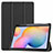 Samsung Galaxy Tab S6 Lite 4G 10.4 SM-P615用手帳型 レザーケース スタンド カバー L02 サムスン ブラック