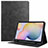 Samsung Galaxy Tab S7 4G 11 SM-T875用手帳型 レザーケース スタンド カバー L04 サムスン ブラック