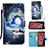 Samsung Galaxy XCover 5 SM-G525F用手帳型 レザーケース スタンド パターン カバー Y02B サムスン ミッドナイトネイビー