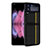Samsung Galaxy Z Flip3 5G用ハイブリットバンパーケース プラスチック 兼シリコーン カバー U01 サムスン ゴールド