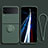 Samsung Galaxy Z Flip3 5G用極薄ソフトケース シリコンケース 耐衝撃 全面保護 アンド指輪 マグネット式 バンパー サムスン モスグリー