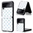 Samsung Galaxy Z Flip3 5G用ハイブリットバンパーケース 高級感 手触り良いレザー柄 兼プラスチック R07 サムスン ネイビー