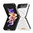 Samsung Galaxy Z Flip4 5G用ハイブリットバンパーケース 高級感 手触り良いレザー柄 兼プラスチック S02 サムスン ホワイト