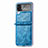 Samsung Galaxy Z Flip4 5G用ハイブリットバンパーケース 高級感 手触り良いレザー柄 兼プラスチック H07 サムスン ネイビー